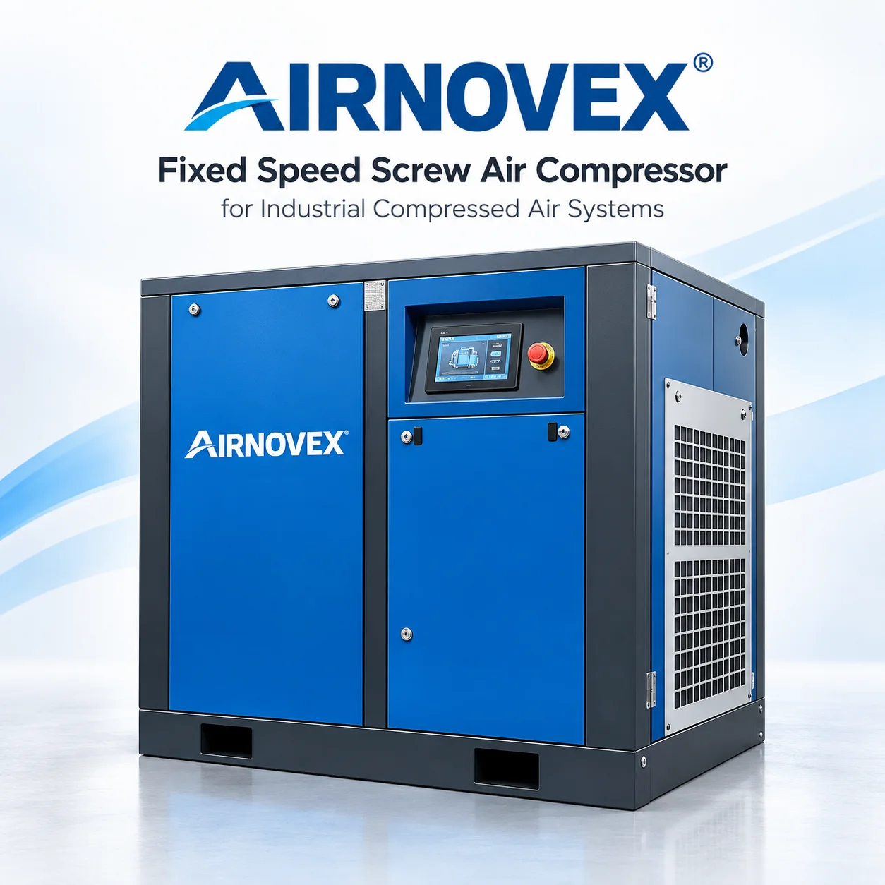 Complete AIRNOVEX compressed air system with compressor receiver dryer and filtration