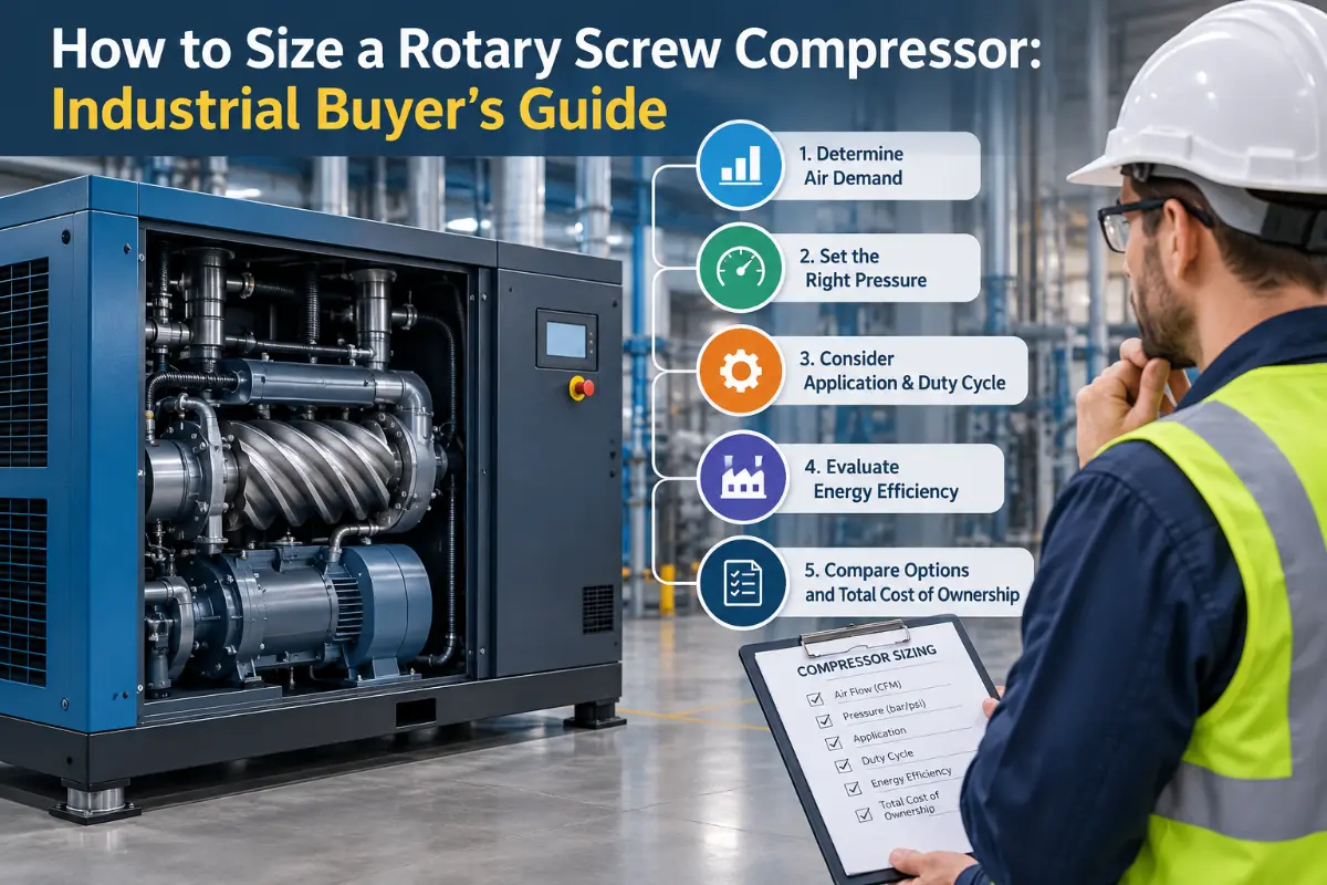 How to Size a Rotary Screw Compressor: Industrial Buyer’s Guide